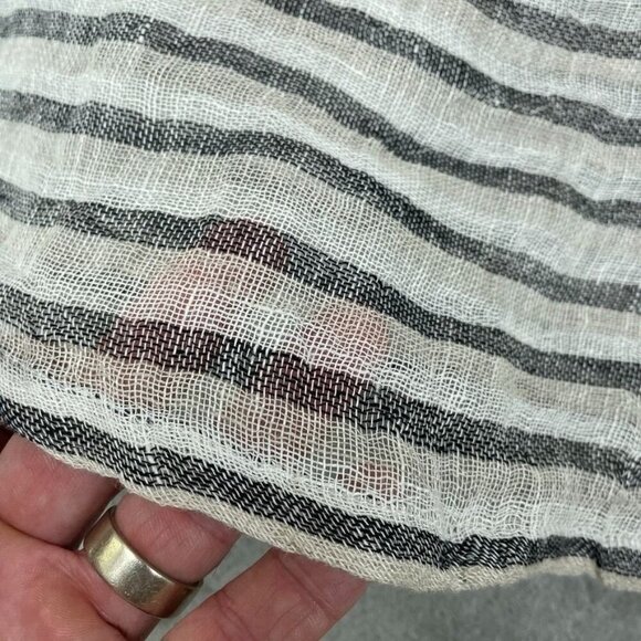 Paper Lace Womens Striped Linen Top OS 6706 - Picture 2 of 10